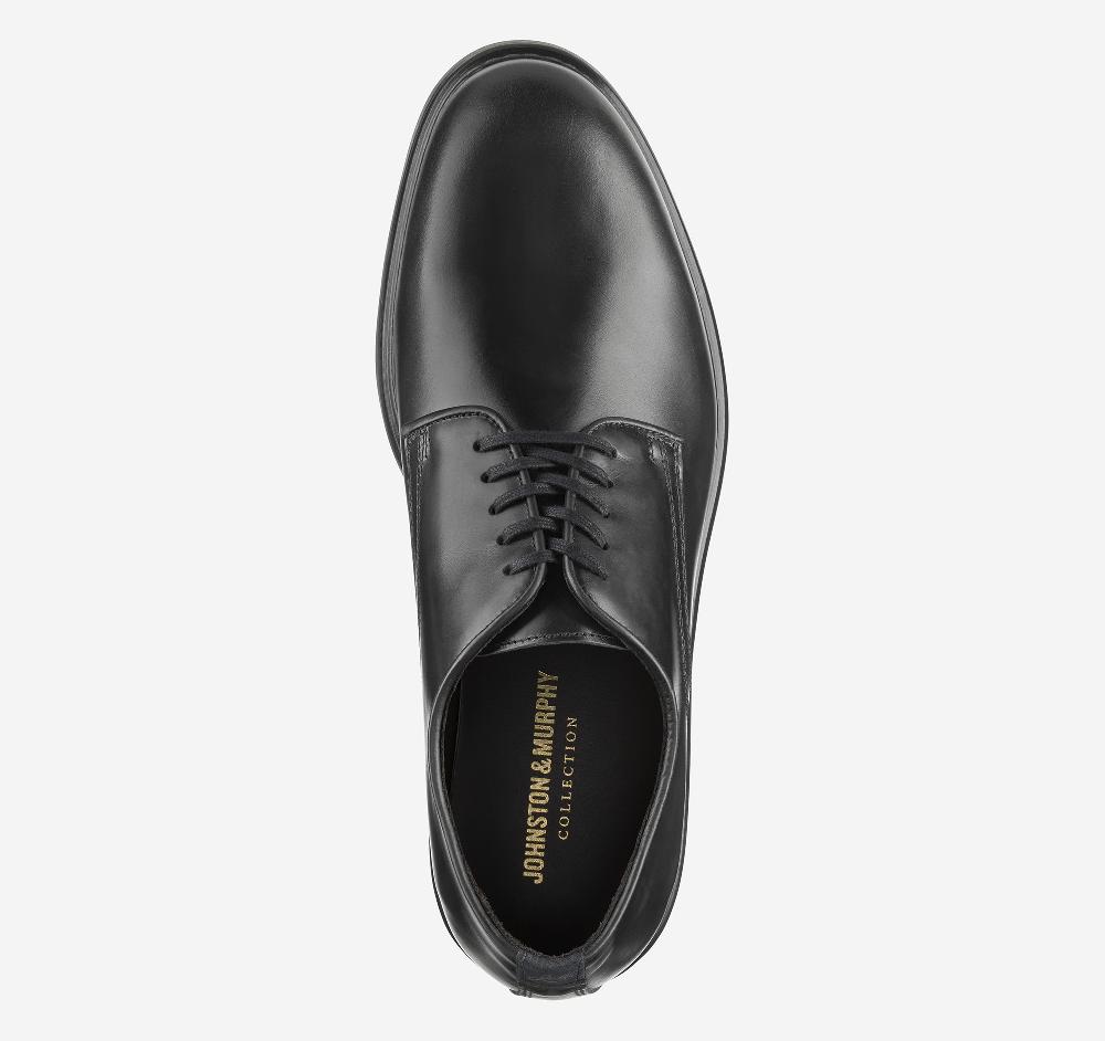 Johnston & Murphy Huxley Plain Toe Derby Black European Calfskin