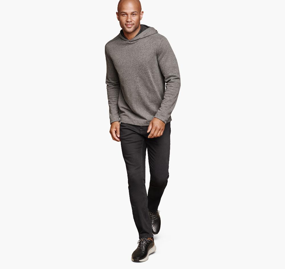 Johnston & Murphy Icon Reversible Hooded Pullover Gray/Black