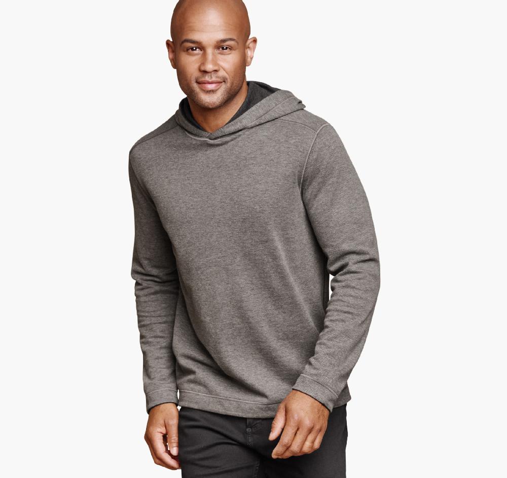 Johnston & Murphy Icon Reversible Hooded Pullover Gray/Black