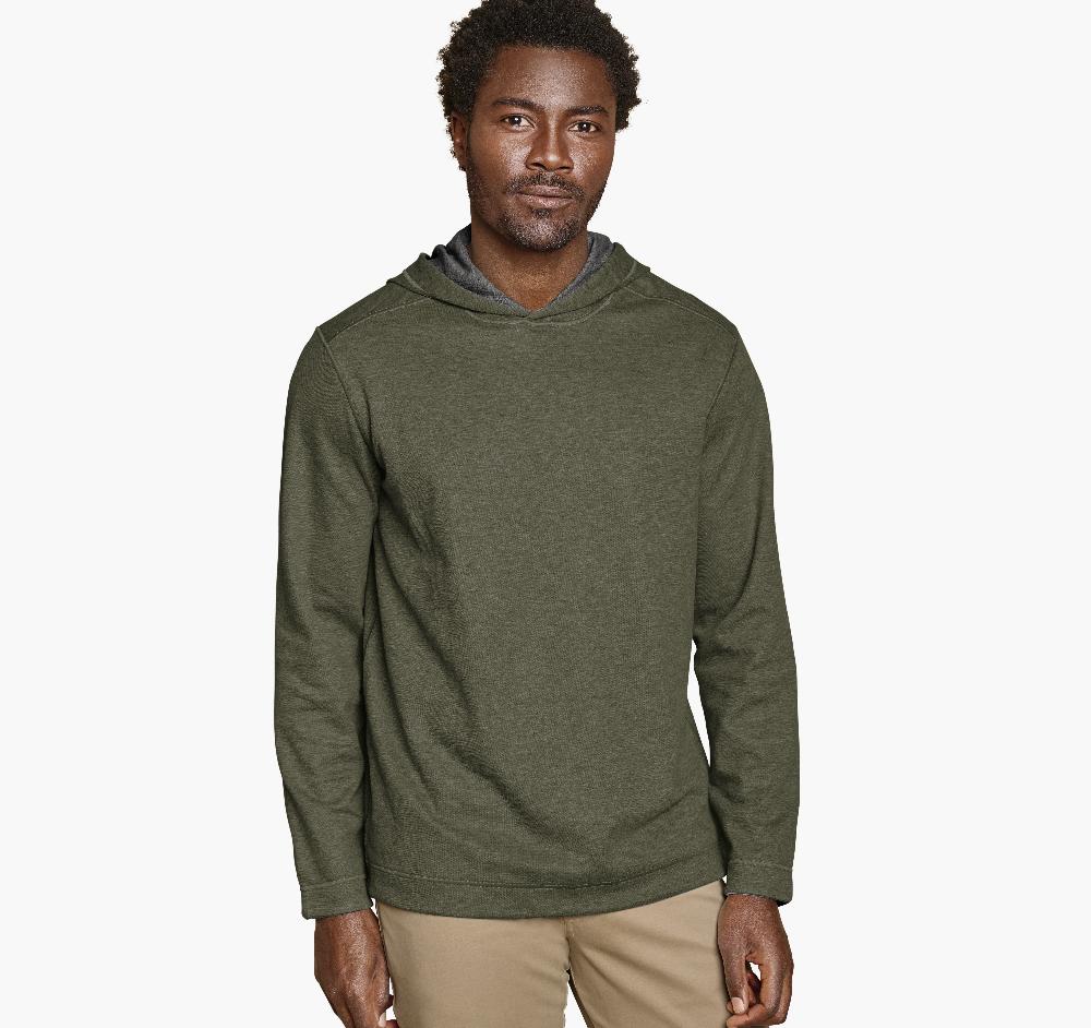 Johnston & Murphy Icon Reversible Hooded Pullover Olive/Charcoal