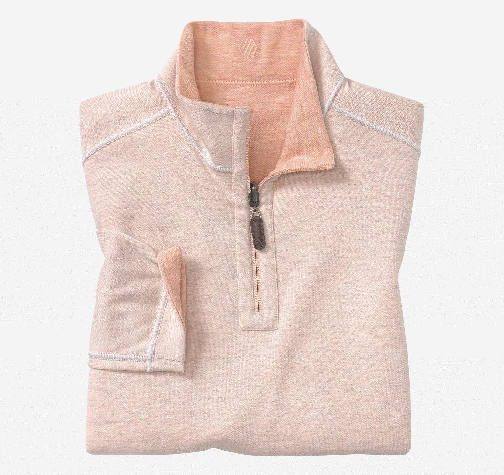 Johnston & Murphy Icon Reversible Solid Quarter-Zip Peach/White