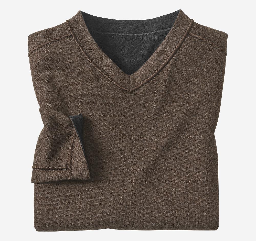 Johnston & Murphy Icon Reversible V-Neck Pullover Charcoal/Brown