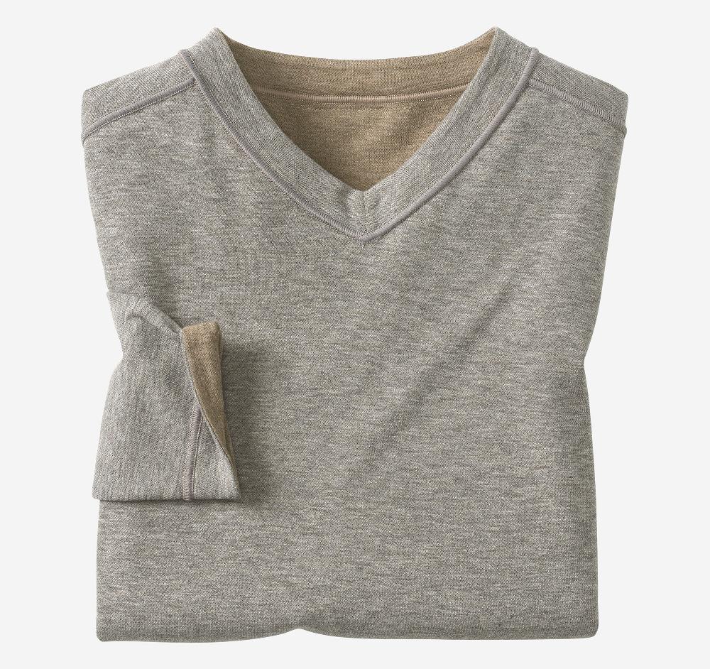 Johnston & Murphy Icon Reversible V-Neck Pullover Oatmeal/Light Gray