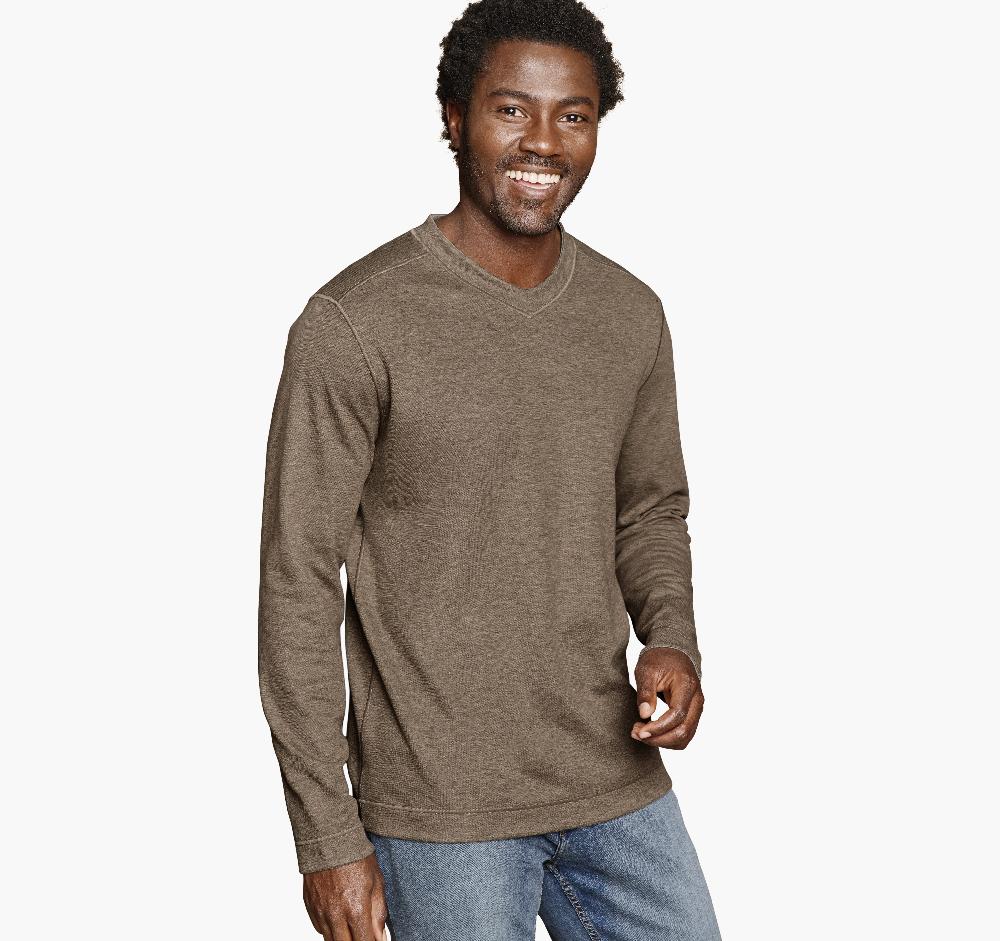 Johnston & Murphy Icon Reversible V-Neck Pullover Oatmeal/Light Gray