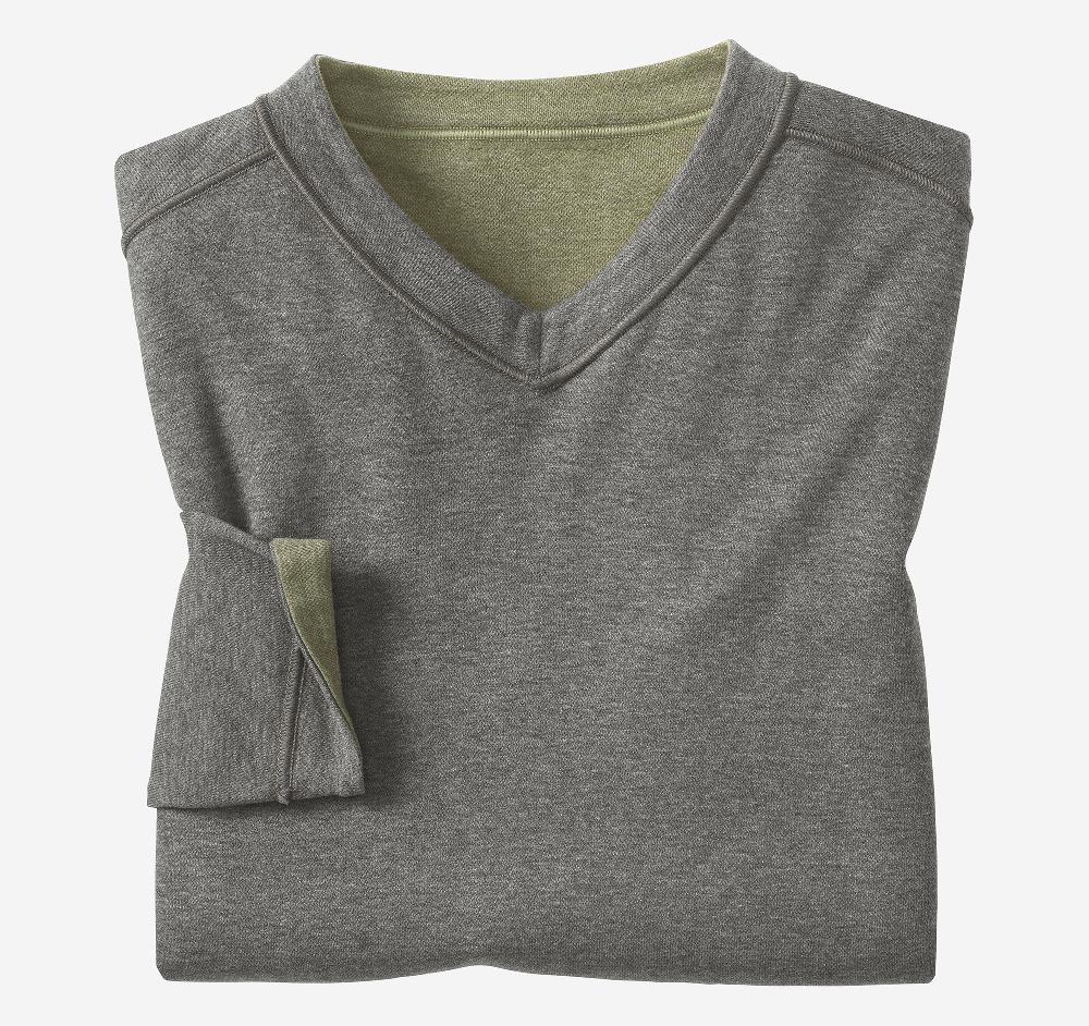 Johnston & Murphy Icon Reversible V-Neck Pullover Olive/Charcoal
