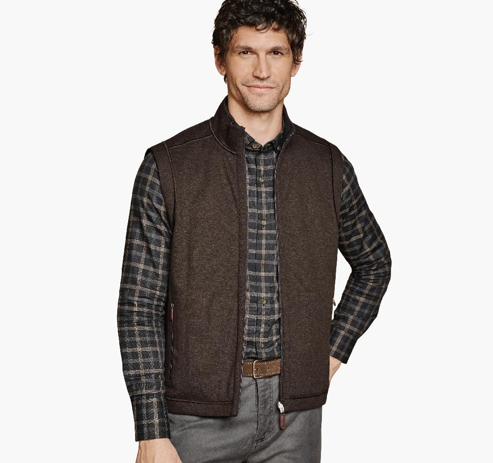 Johnston & Murphy Icon Reversible Vest Charcoal/Brown