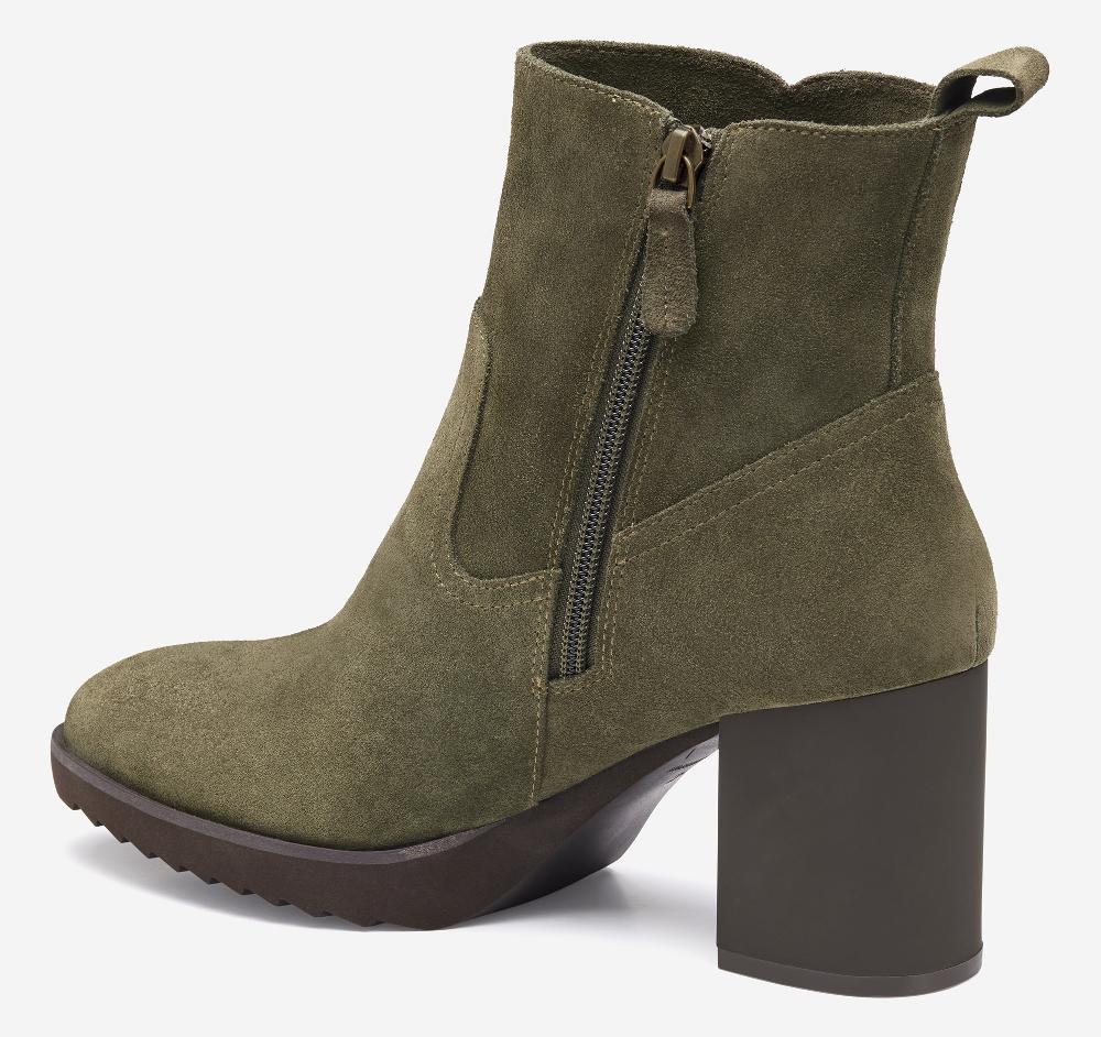 Johnston & Murphy Izzie Bootie Olive Waterproof Suede