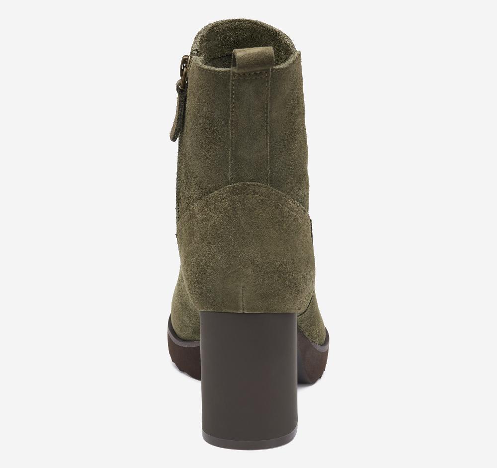 Johnston & Murphy Izzie Bootie Olive Waterproof Suede