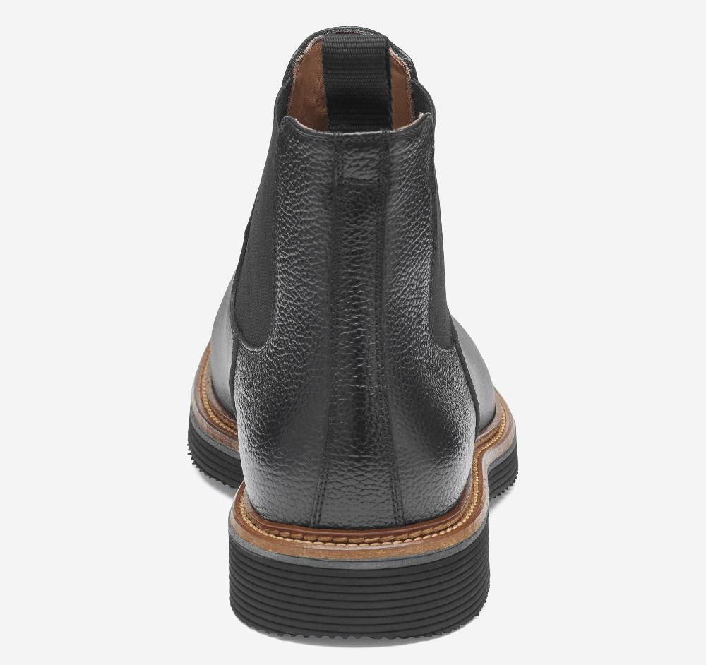 Johnston & Murphy Jenson Chelsea Boot Black Tumbled Calfskin