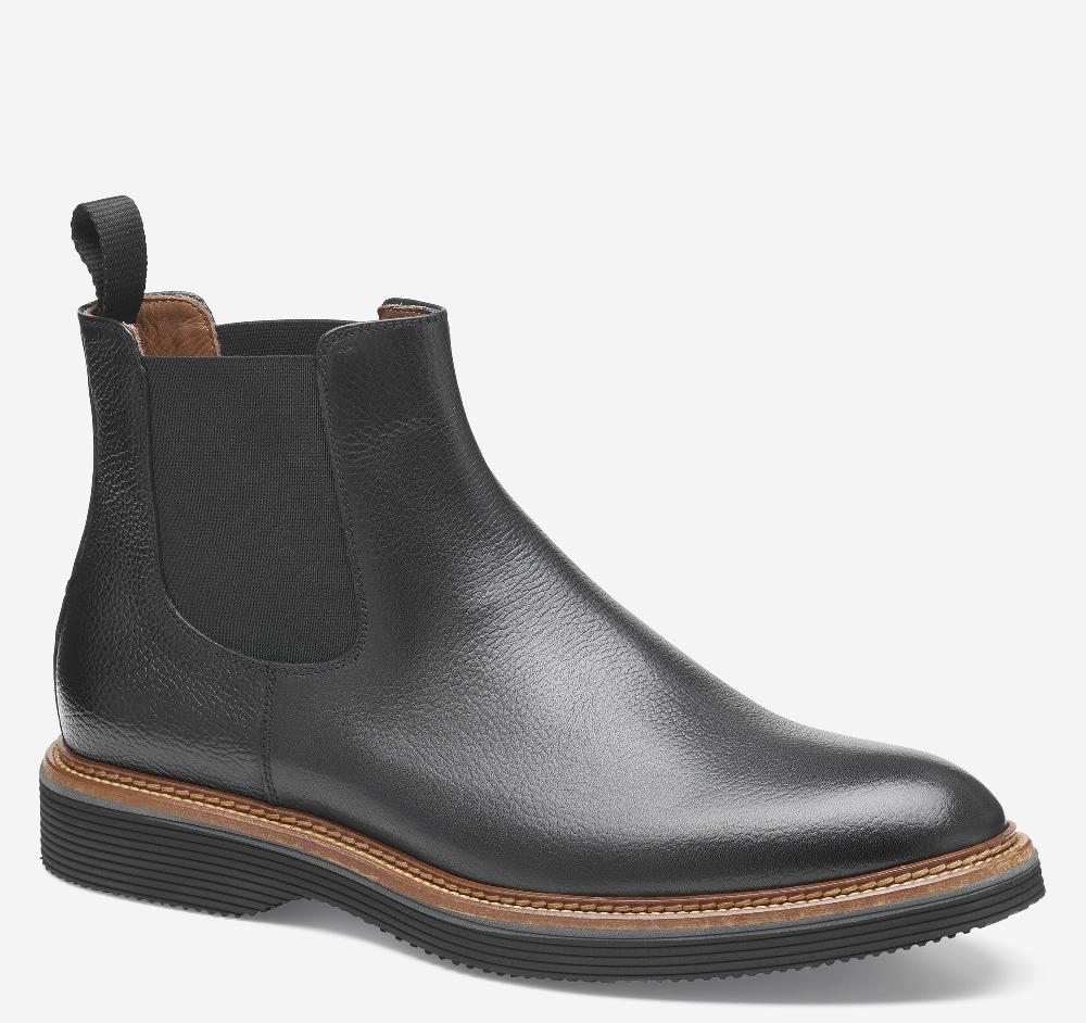 Johnston & Murphy Jenson Chelsea Boot Black Tumbled Calfskin