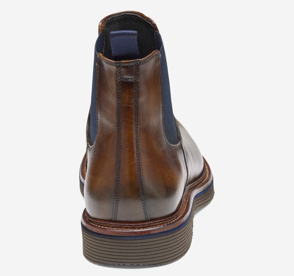 Johnston & Murphy Jenson Chelsea Boot Brown Hand-Stained Calfskin