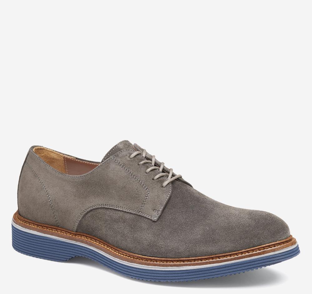 Johnston & Murphy Jenson Plain Toe Gray Italian Suede