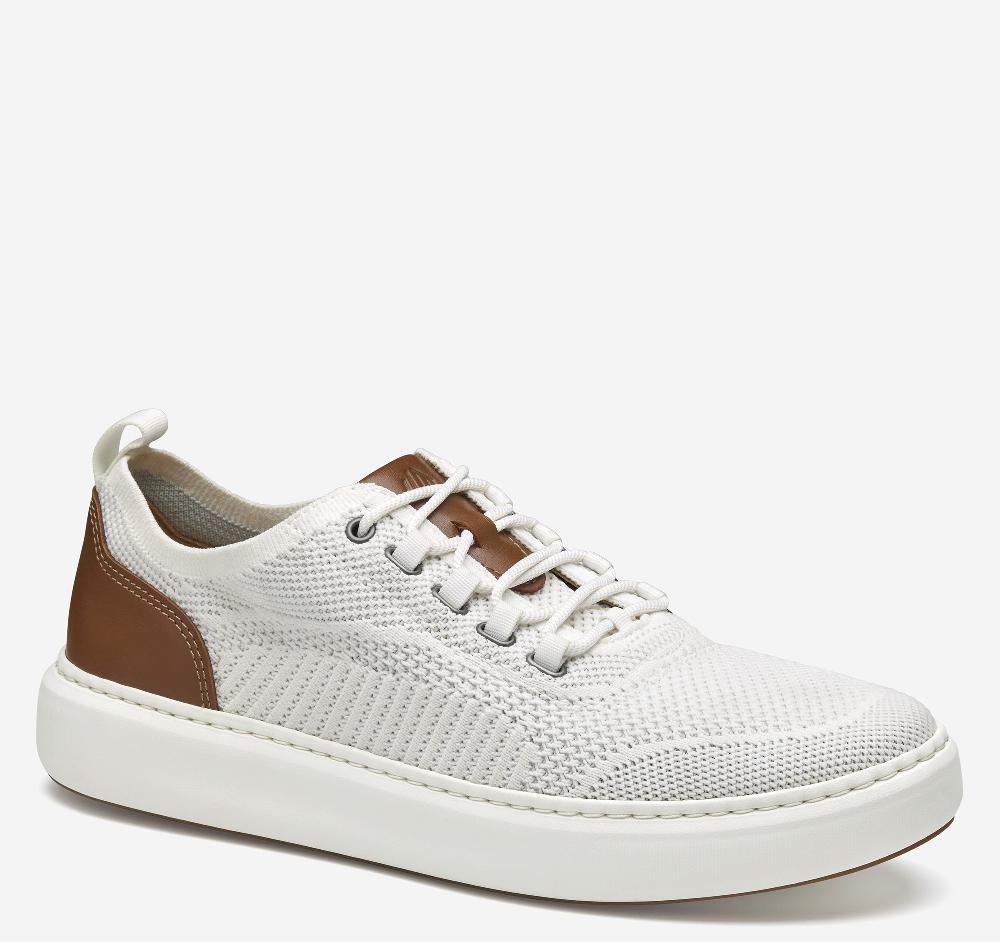 Johnston & Murphy Anders Knit U-Throat White Knit