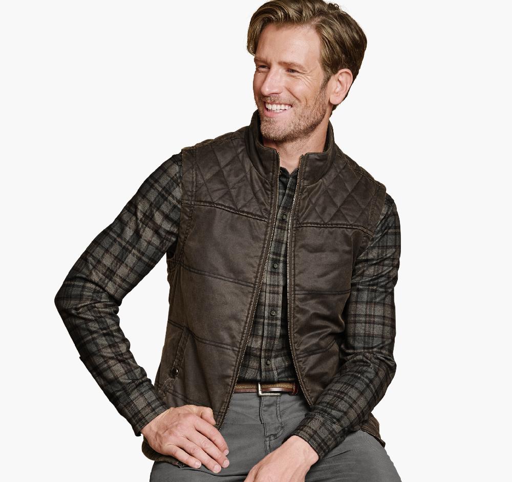 Johnston & Murphy Antique Cotton Vest Brown