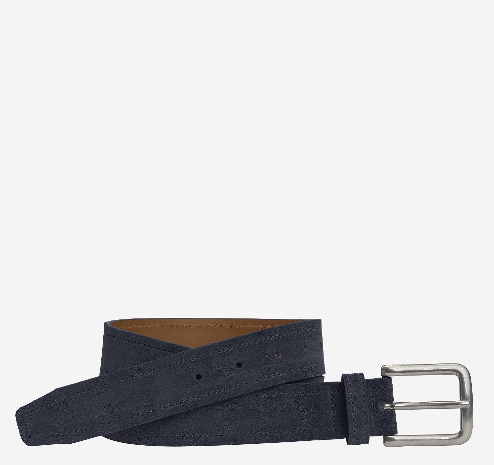 Johnston & Murphy Baldwin Belt Navy English Suede