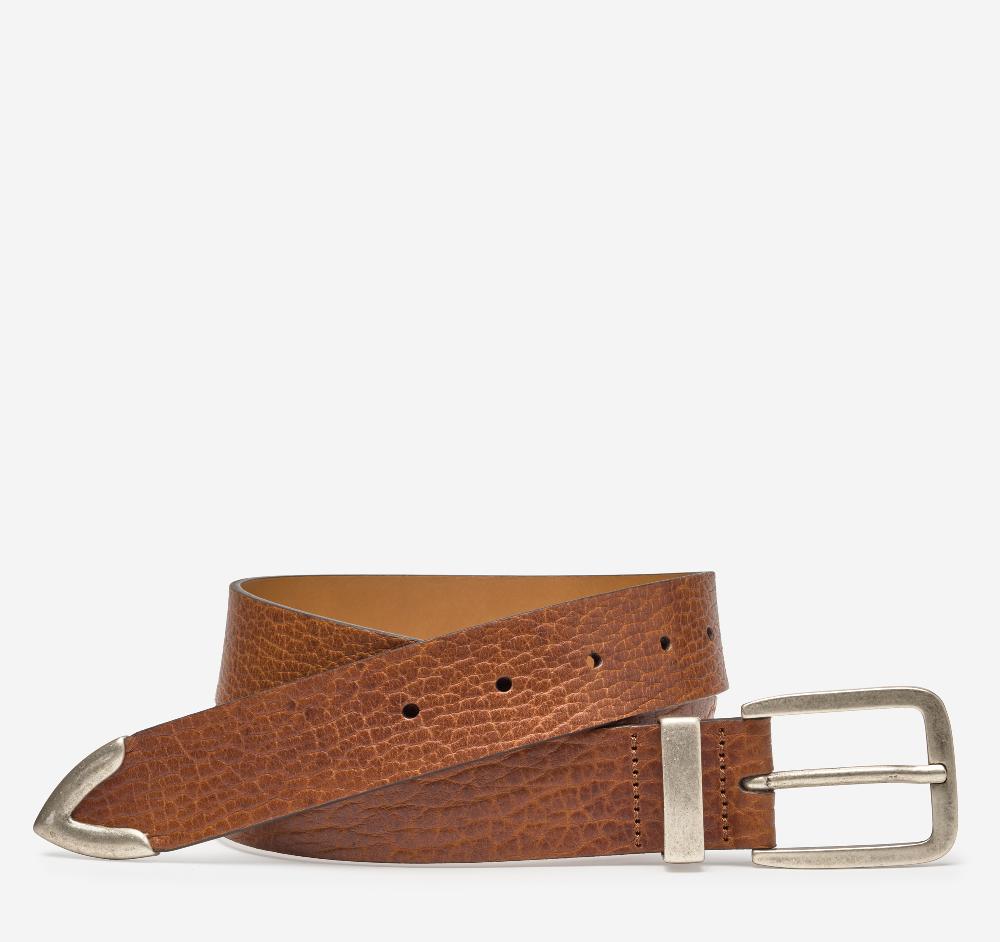 Johnston & Murphy Bison Belt Tan
