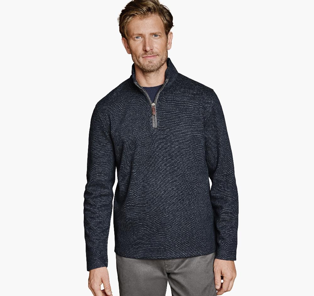 Johnston & Murphy Brushed Quarter-Zip Navy