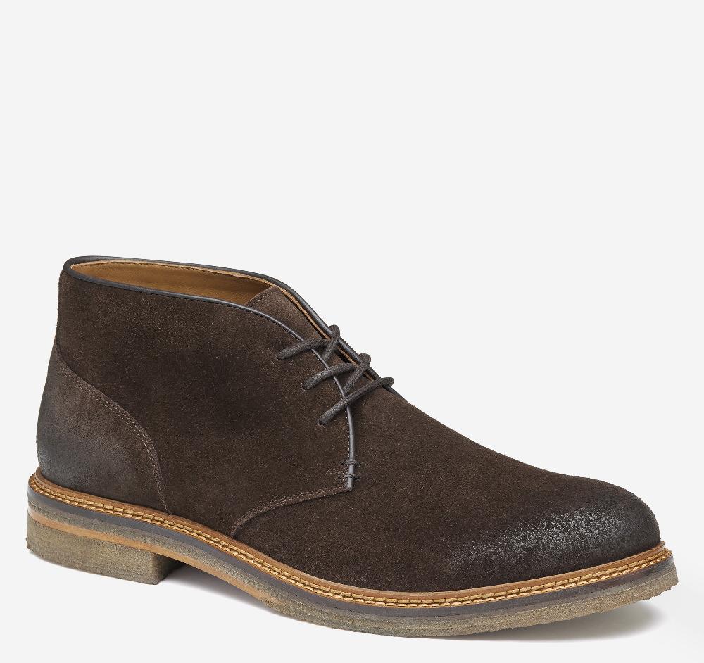 Johnston & Murphy Calder Chukka Brown Oiled Suede