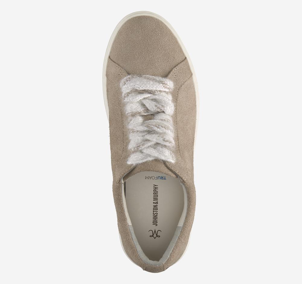 Johnston & Murphy Cammie Lace-Up Taupe Suede