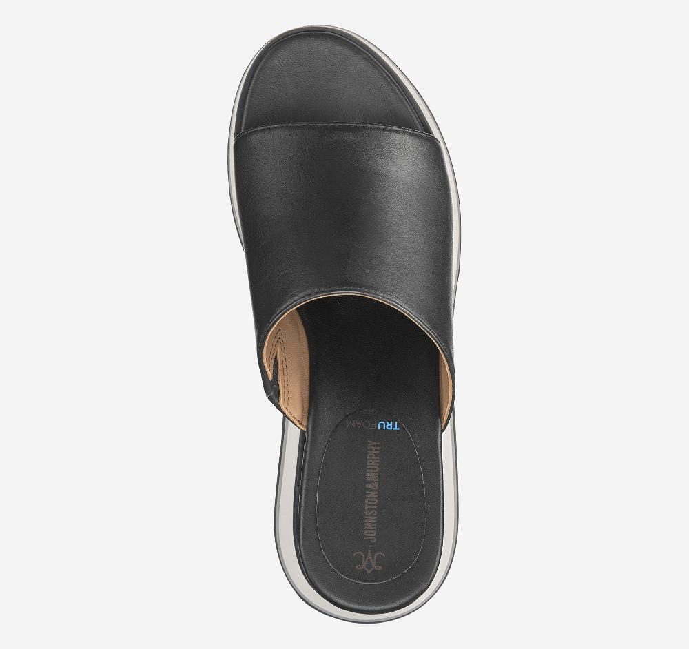Johnston & Murphy Colleen Slide Black Nappa Leather