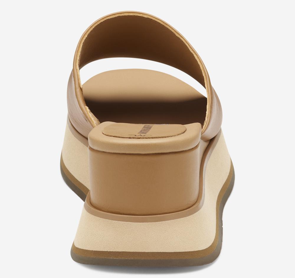 Johnston & Murphy Colleen Slide Tan Nappa Leather
