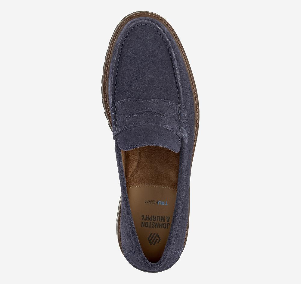 Johnston & Murphy Collier Penny Loafer Navy Suede
