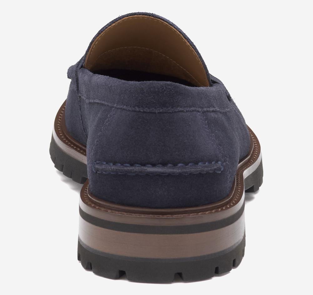 Johnston & Murphy Collier Penny Loafer Navy Suede