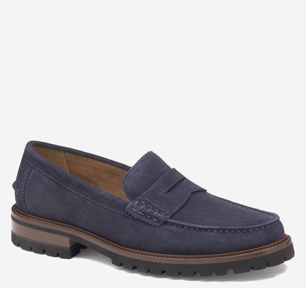 Johnston & Murphy Collier Penny Loafer Navy Suede Johnston & Murphy Collier Penny Loafer Navy Suede