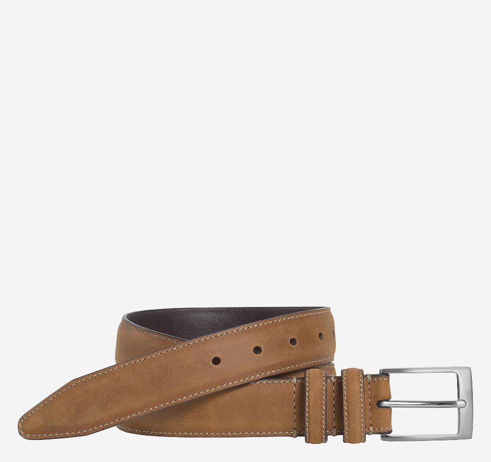Johnston & Murphy Distressed Casual Belt Brown