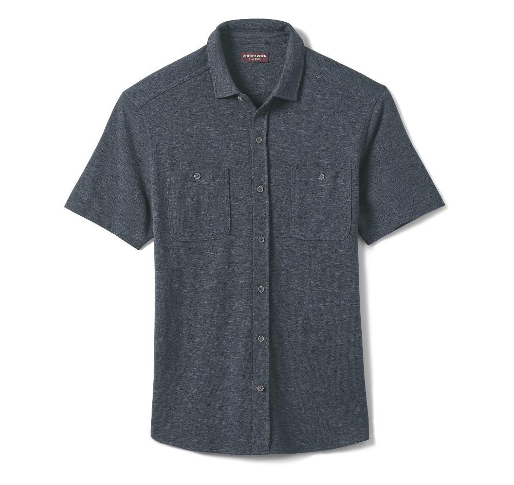 Johnston & Murphy Double Pocket Knit Shirt Navy