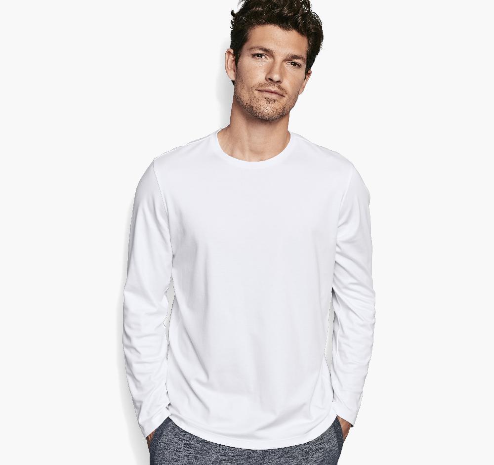Johnston & Murphy Essential Long-Sleeve Tee White