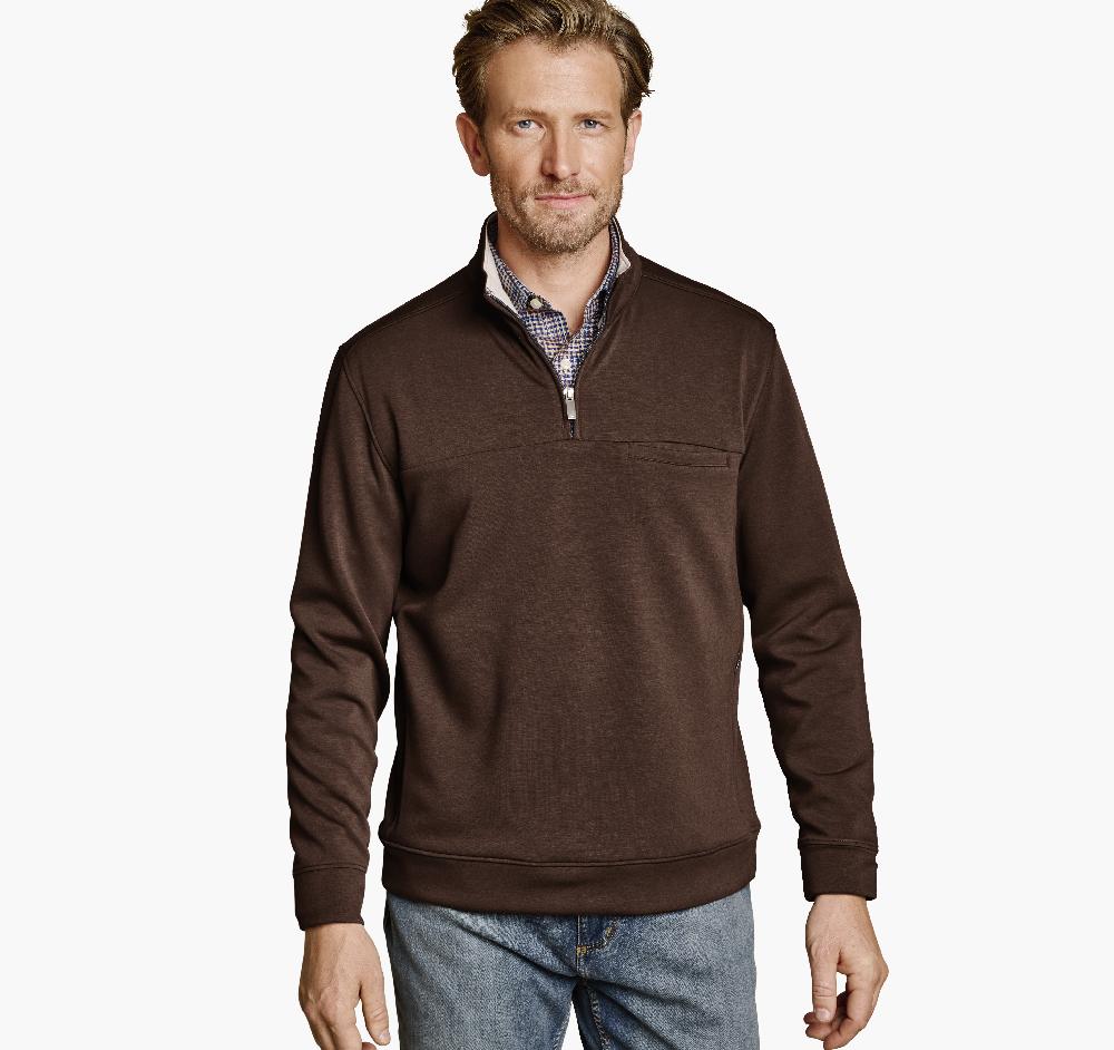 Johnston & Murphy Essential Quarter-Zip Brown