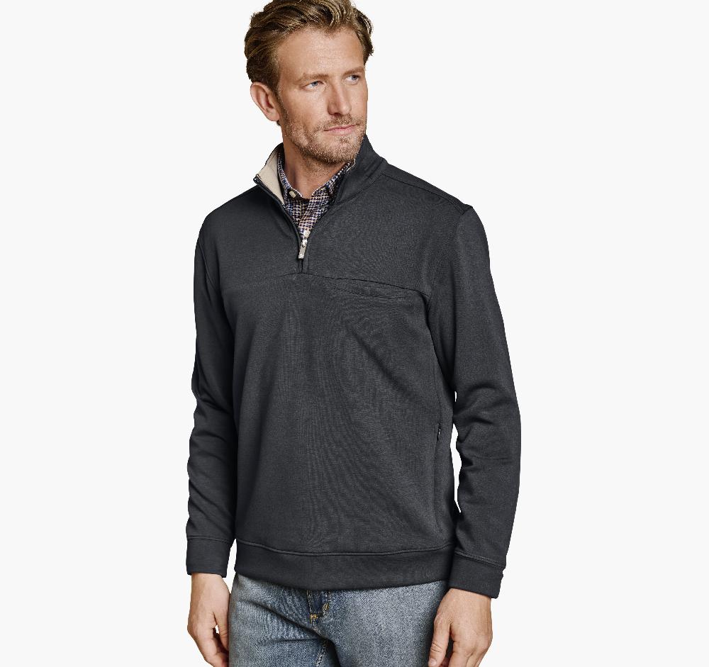 Johnston & Murphy Essential Quarter-Zip Charcoal