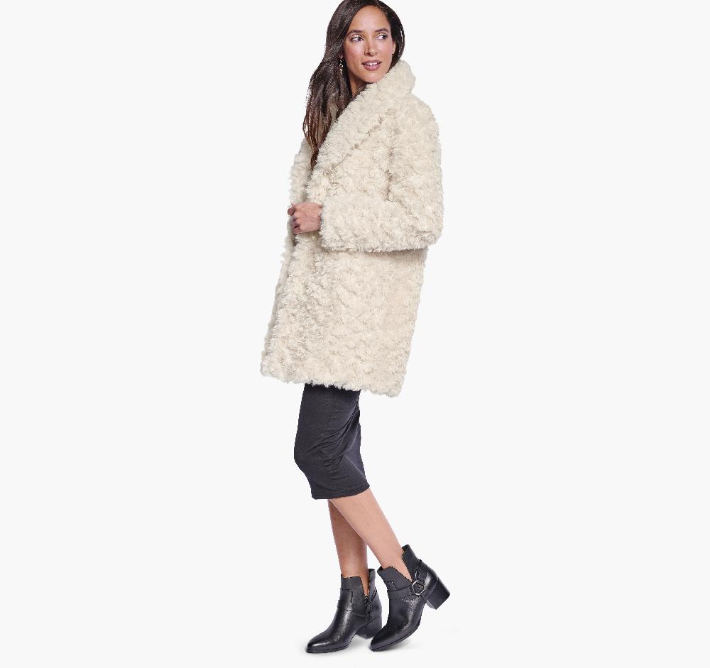 Johnston & Murphy Faux-Fur Coat Ivory