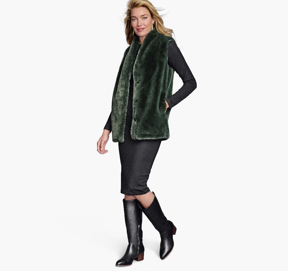 Johnston & Murphy Faux-Fur Vest Emerald