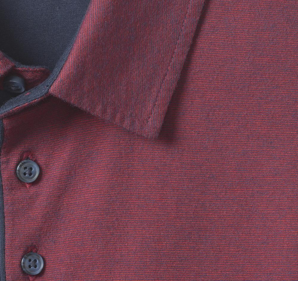 Johnston & Murphy Fine Stripe Polo Burgundy