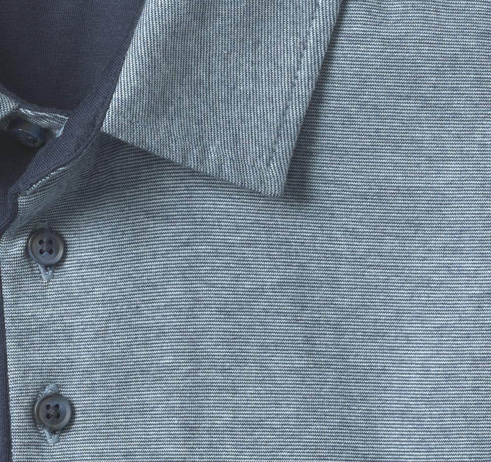 Johnston & Murphy Fine Stripe Polo Light Blue