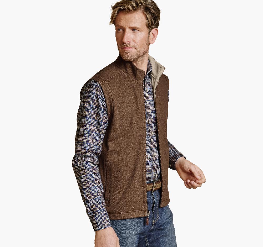 Johnston & Murphy Icon Reversible Vest Rust/Oatmeal