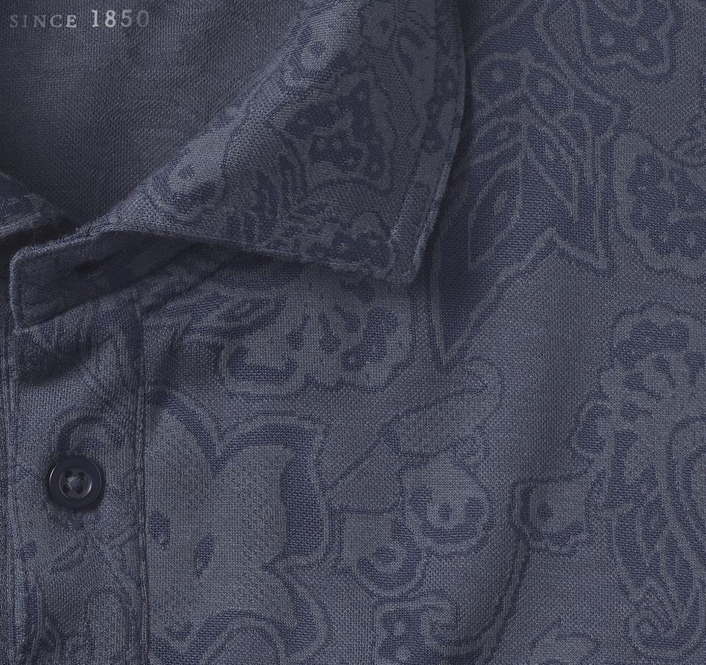 Johnston & Murphy Jacquard Polo Navy Paisley