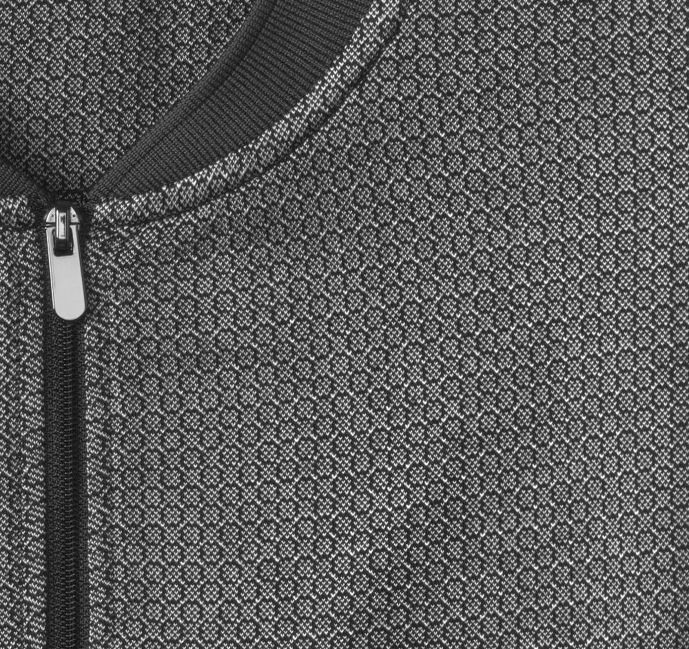 Johnston & Murphy Jacquard Zip Polo Black Hexagon