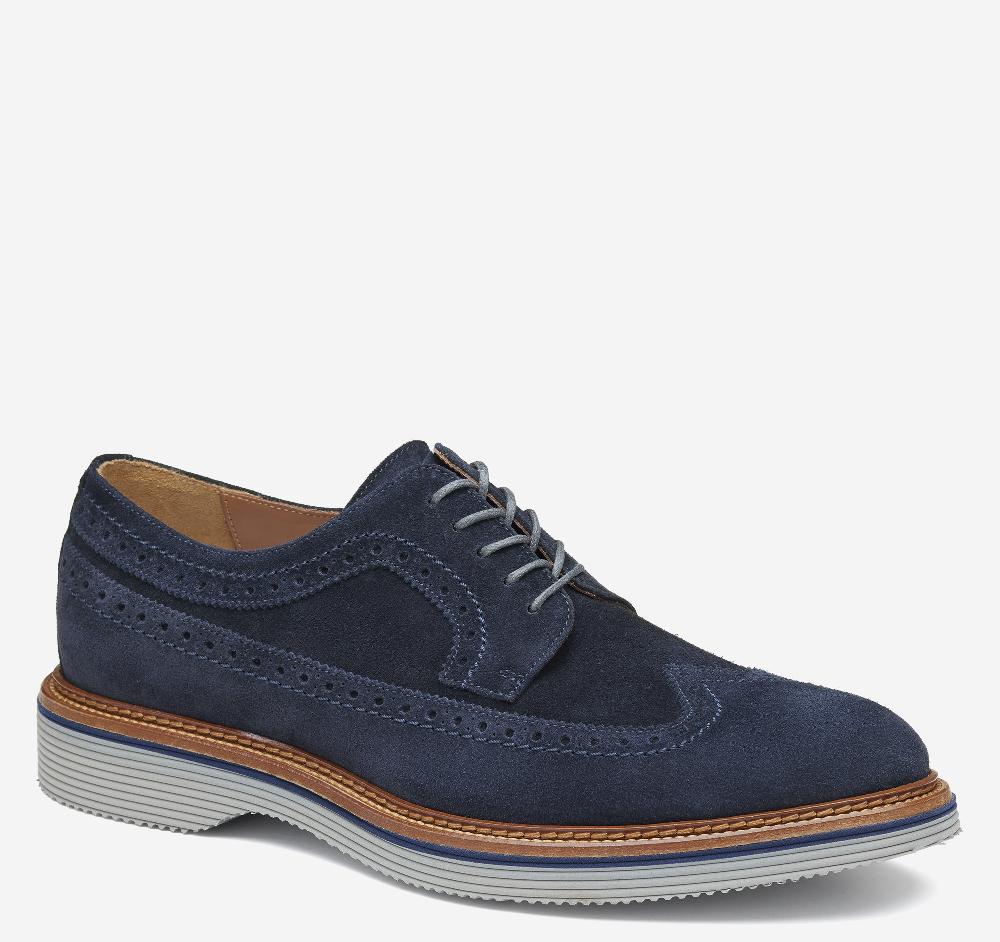 Johnston & Murphy Jenson Longwing Navy Suede
