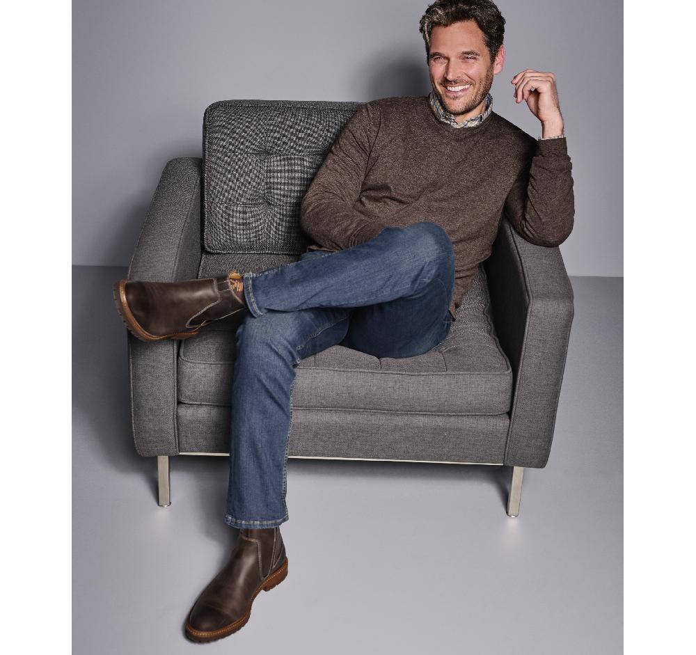 Johnston & Murphy Knit V-Neck Dark Brown