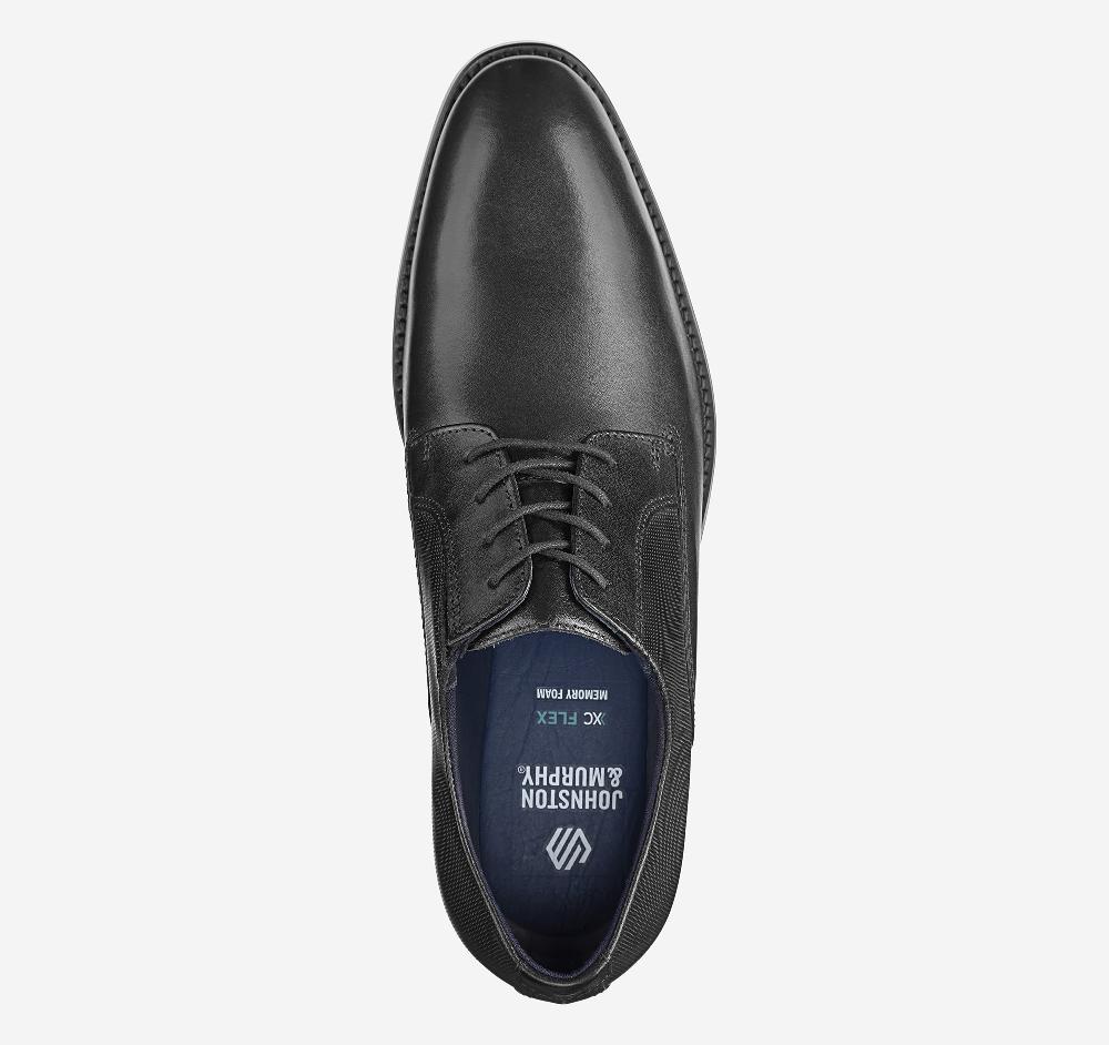 Johnston & Murphy Landry Plain Toe Black Full Grain
