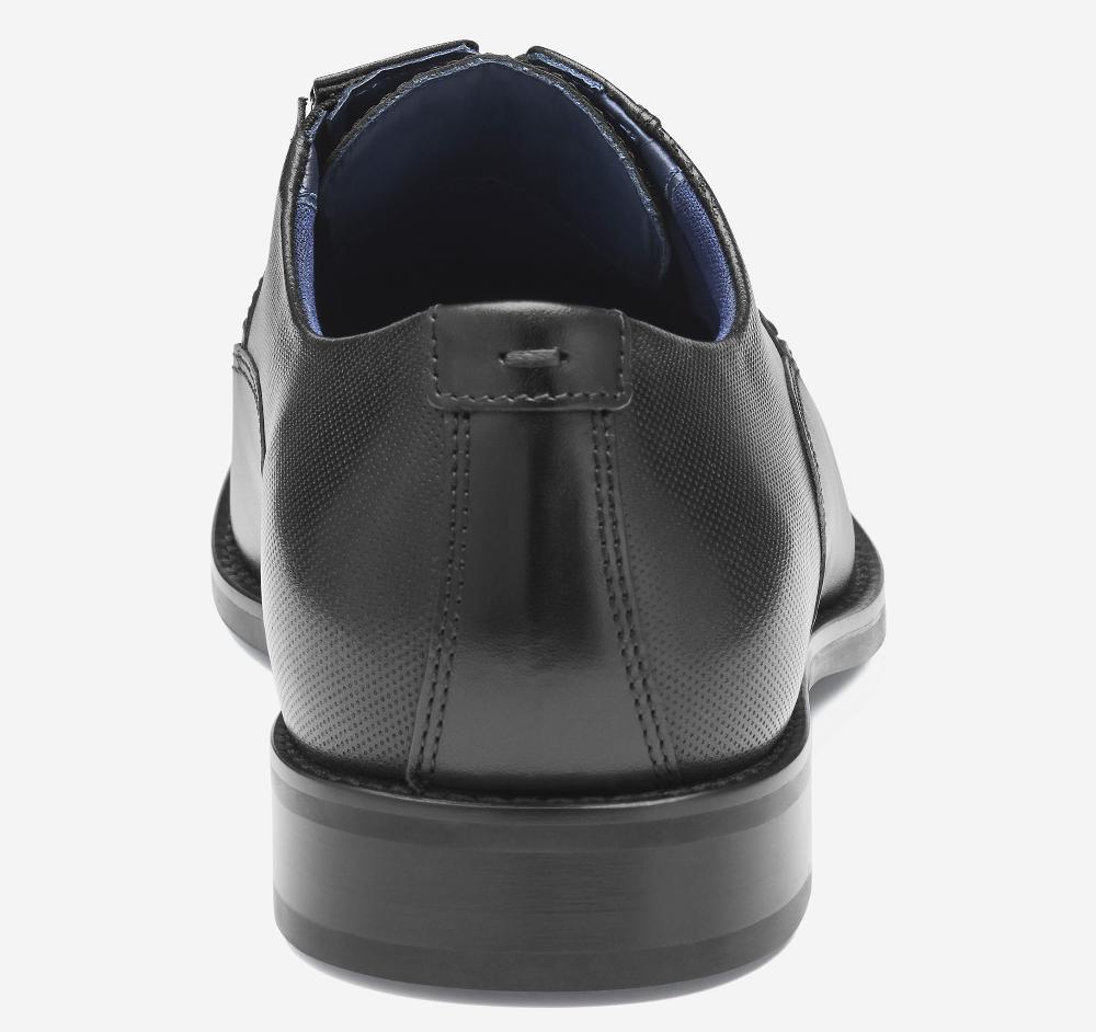 Johnston & Murphy Landry Plain Toe Black Full Grain