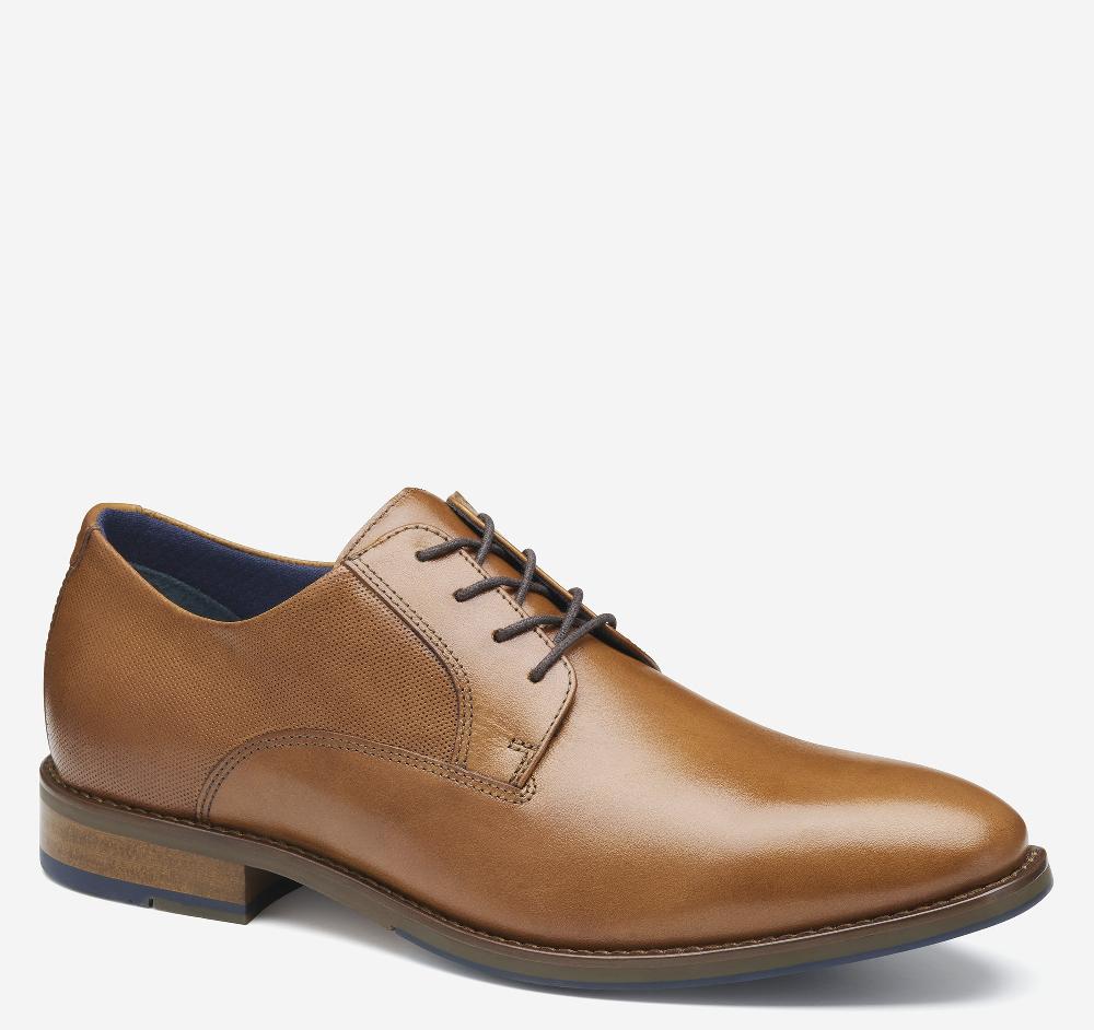 Johnston & Murphy Landry Plain Toe Tan Full Grain