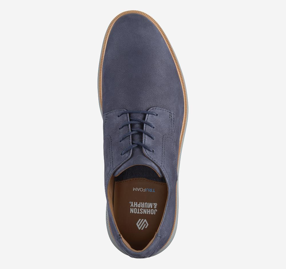 Johnston & Murphy Larkin Plain Toe Navy Nubuck