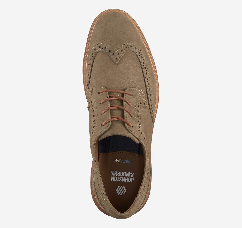 Johnston & Murphy Larkin Wingtip Taupe Nubuck