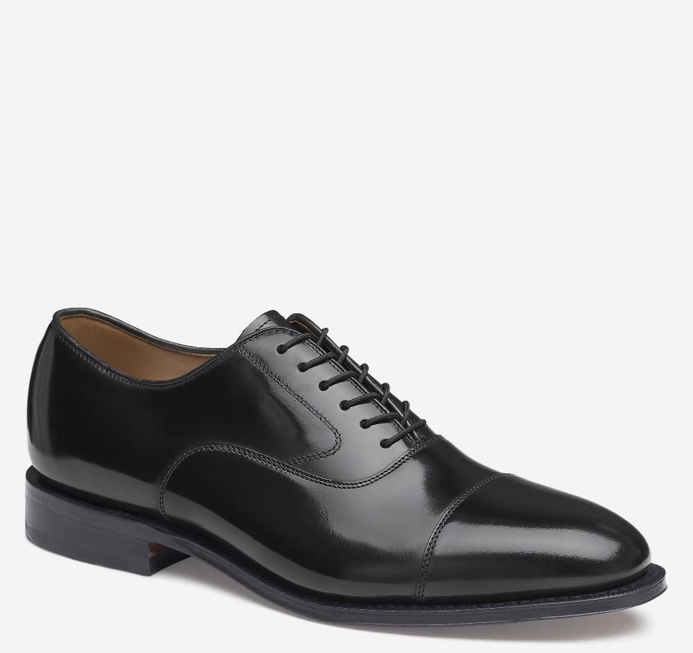 Johnston & Murphy Melton Cap Toe Black Calfskin Johnston & Murphy Melton Cap Toe Black Calfskin