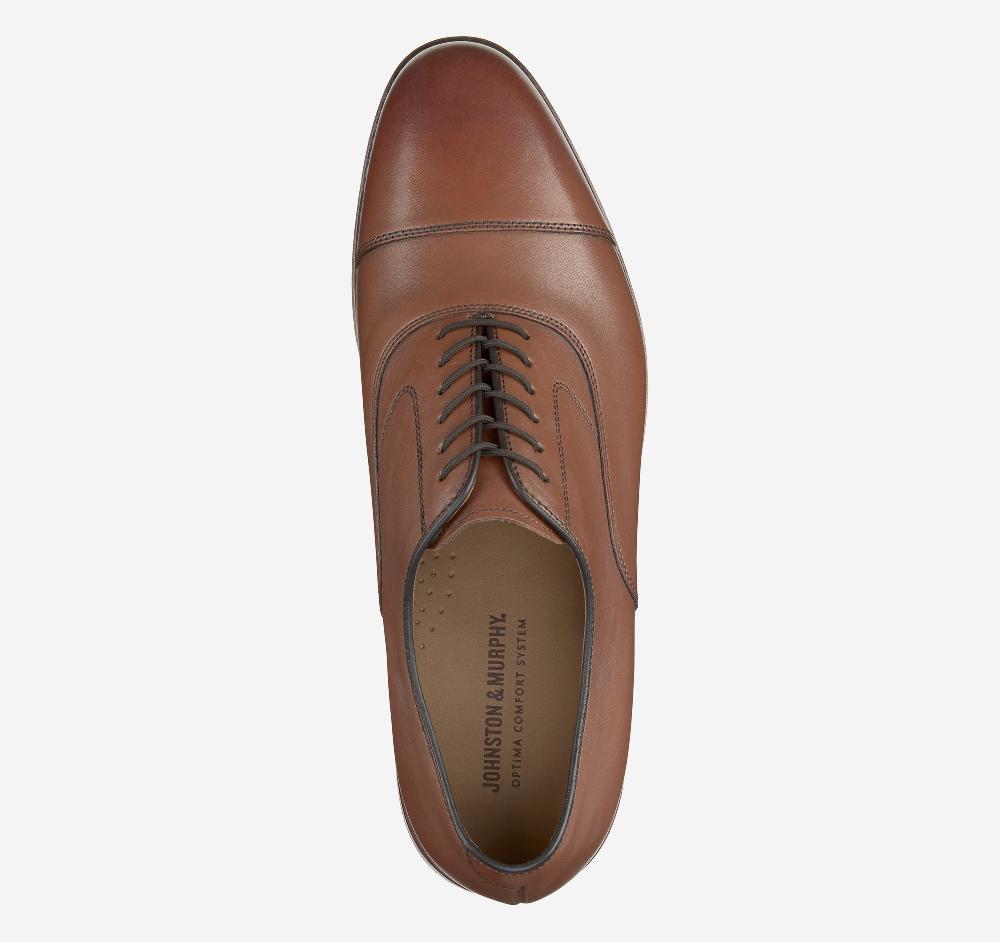 Johnston & Murphy Melton Cap Toe Tan Calfskin