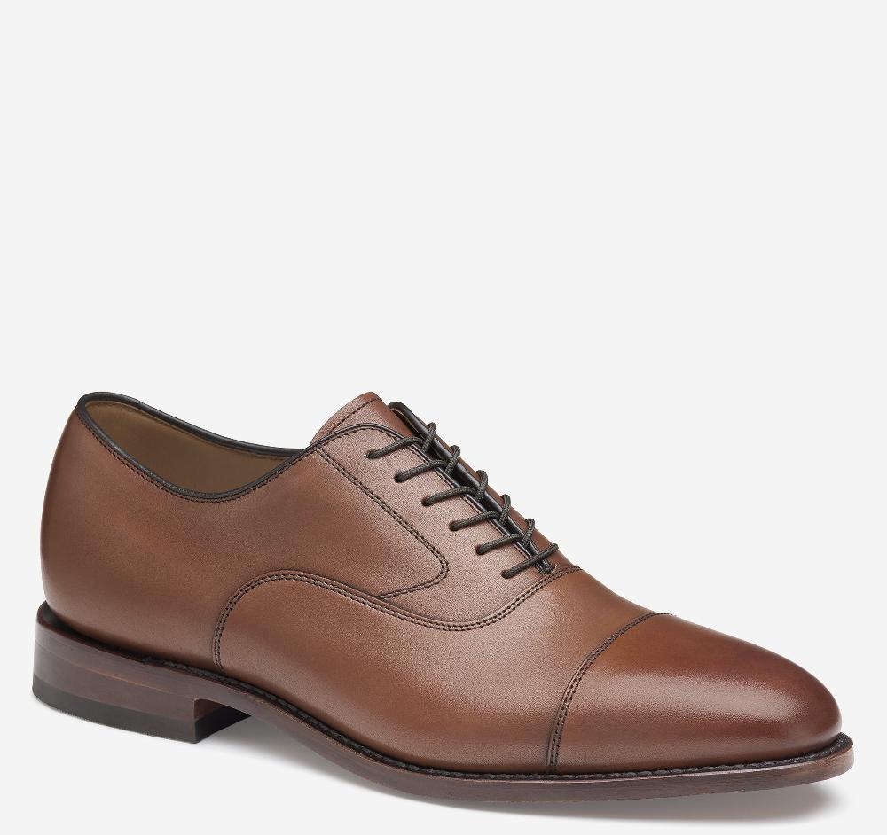 Johnston & Murphy Melton Cap Toe Tan Calfskin